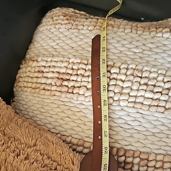 Brown two tone belt. Suede middle type fabric.   Silver horsebit buckle. NWT. - Picture 4 of 4